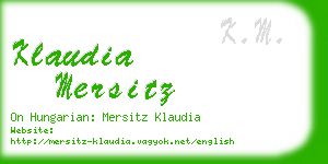 klaudia mersitz business card